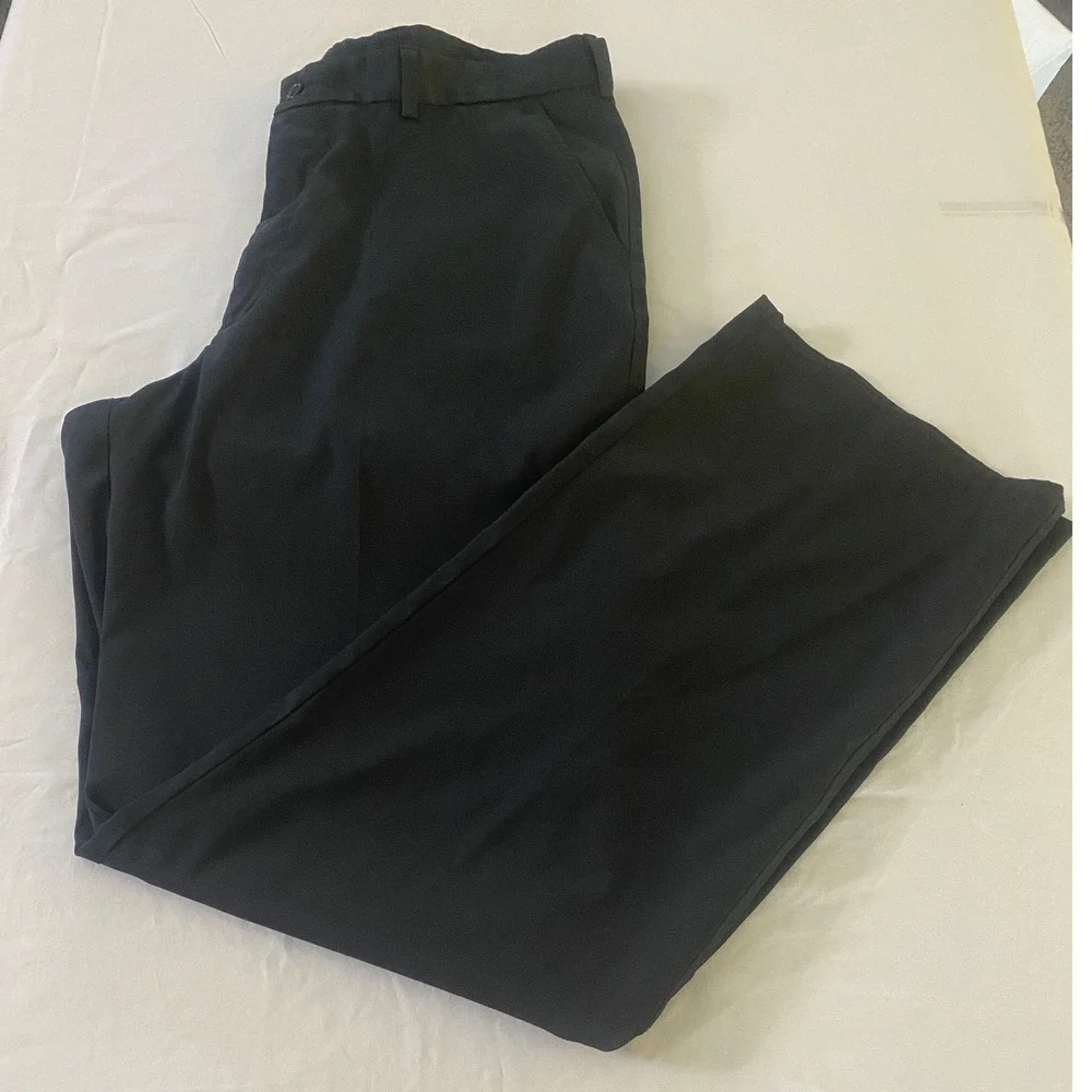 Pebble Beach Performance Mens Black Golf Pants 36x34 Flat Front Stretch Trousers